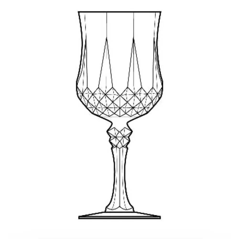 Cristal d’Arques “Longchamp” Set of 12 Crystal Wine Glasses 6 1/2” 6oz